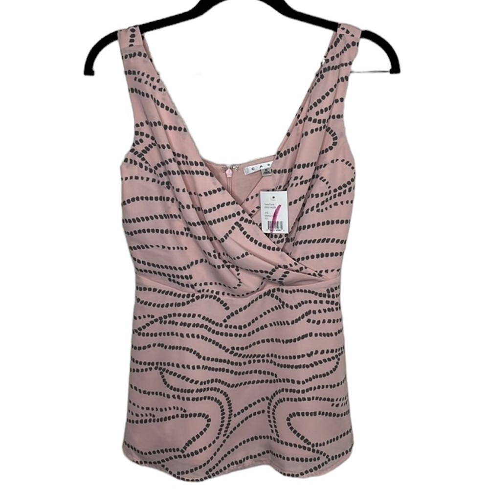 NWT Cabi Sophia Pink Button Tank Top Peplum Blouse Women's Sz 0
